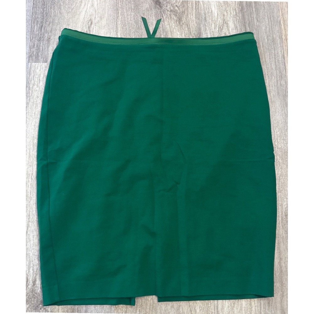 Boden Green Pencil‎ Skirt US 16 Viscose Blend Back Zip Lined Knee Length